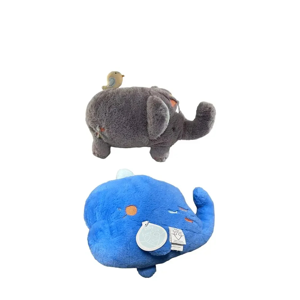 Baby Dumpling Wind-up Whale & Elephant Plush Musical Lovey Toys Stuffed Animal